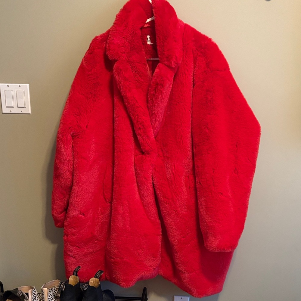 Luxurious Red Teddy Jacket